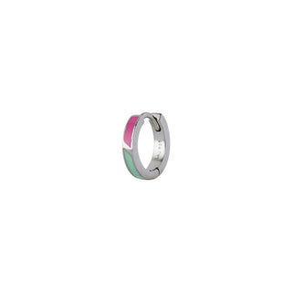 STINE A - Petit Circus Huggie Earring - Fresh Pink & Mint Green Silver