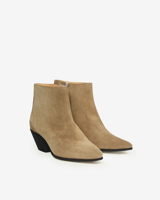 ISABEL MARANT ÈTOILE - Dacken Boots - Taupe/Black Heel