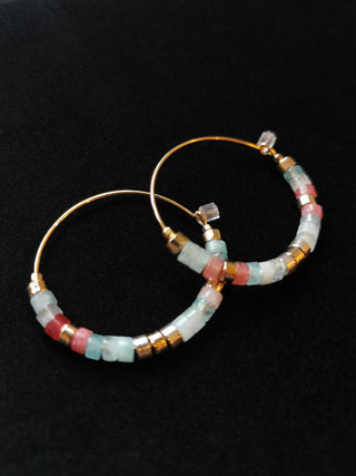 ISABEL MARANT JEWELRY - Stone Pearl Hoops - Pacific