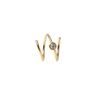 STINE A - Big Dot Curl Earring Gold - Right