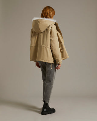 YVES SALOMON - Reversible Parka Lambswool - Sable