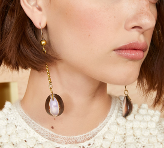 ULLA JOHNSON JEWELLERY - Shell Drop Earring - Violet Cowrie