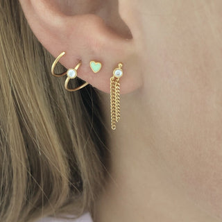 STINE A - Big Dot Curl Earring Gold - Right