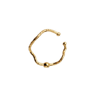 STINE A - Big Wavy Ear Cuff With Stone - Gold