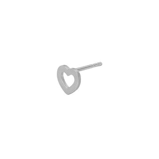 STINE A - Petit Open Love Heart Earring - Silver