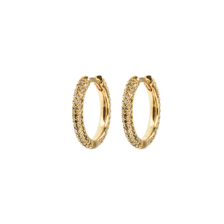 Emilia by Bon Dep - Medium Stone Covered Hoops - Army