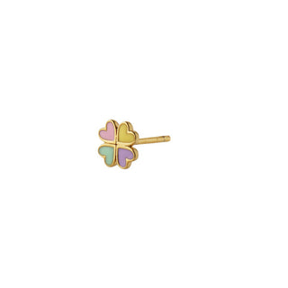 STINE A - Love Heart Clover Enemal Earring