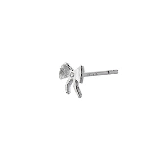 STINE A - Petit Bow Earring W/Stone - Silver