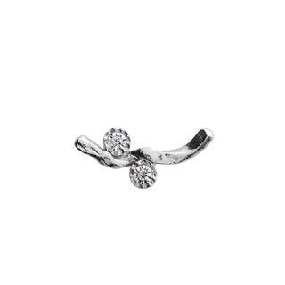 STINE A - Flow Earring W/Two Stones - Silver