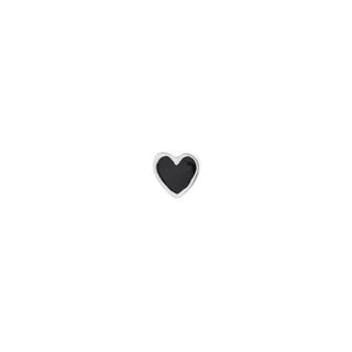 STINE A - Petit Love Heart Earring - Black Silver